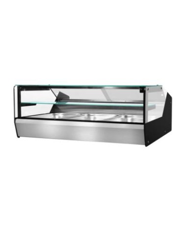 Vitrine chauffante à poser avec une étagère L 1000 mm 3 bacs GN 1/1 - 1