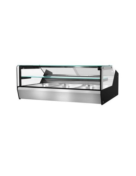 Vitrine chauffante à poser avec une étagère L 1000 mm 3 bacs GN 1/1 - 1