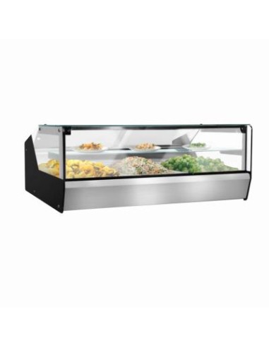 Vitrine chauffante à poser avec une étagère L 1000 mm 3 bacs GN 1/1 - 2