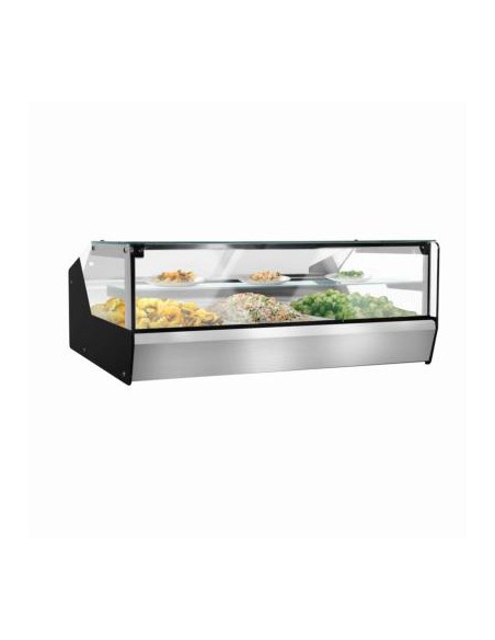 Vitrine chauffante à poser avec une étagère L 1000 mm 3 bacs GN 1/1 - 2