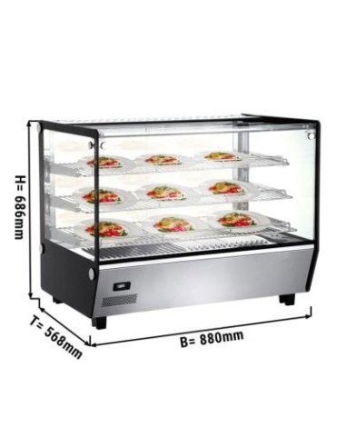 Vitrine chauffante à poser avec 3 étagères L 880 mm - 160 L - 2