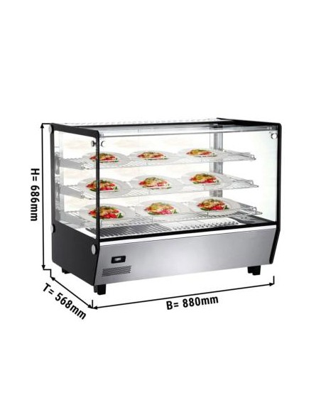 Vitrine chauffante à poser avec 3 étagères L 880 mm - 160 L - 2