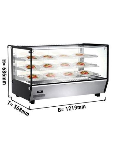 Vitrine chauffante à poser avec 3 étagères L 1219 mm - 200 L - 2