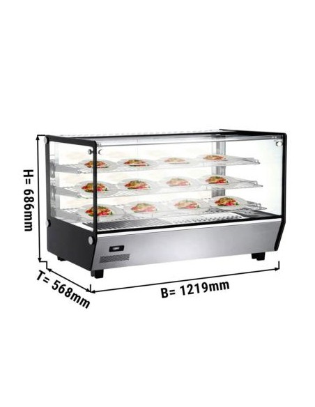 Vitrine chauffante à poser avec 3 étagères L 1219 mm - 200 L - 2