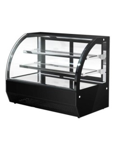 Vitrine réfrigérée à poser noire avec vitre bombée - 105 L - 1