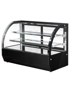 Vitrine réfrigérée à poser noire et vitre bombée - 140 L - 1