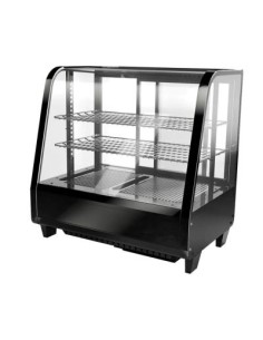 Vitrine réfrigérée à poser noire avec éclairage LED et vitre bombée - 100 L - 1