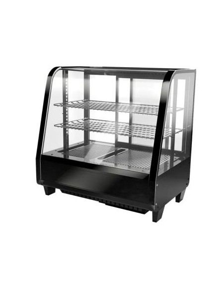 Vitrine réfrigérée à poser noire avec éclairage LED et vitre bombée - 100 L - 1