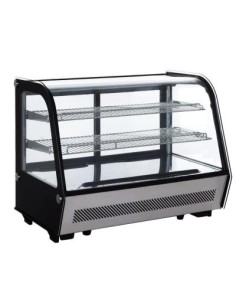 Vitrine réfrigérée à poser noire avec éclairage LED et vitre bombée - 120 L - 1