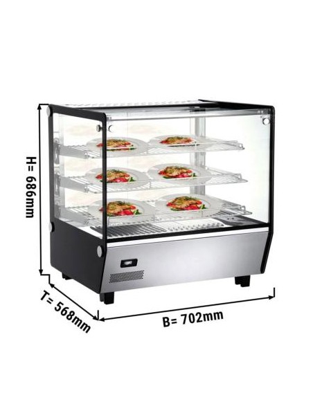 Vitrine chauffante à poser avec 3 étagères L 702 mm - 120 L - 2