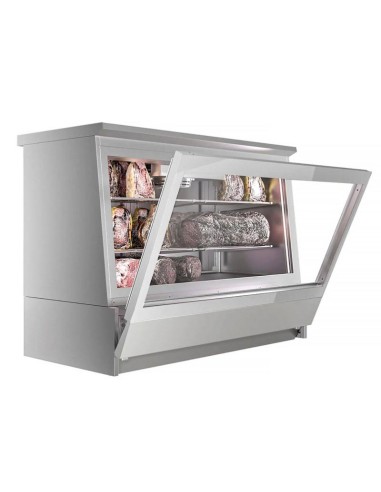 Vitrine réfrigérée à viande en acier inoxydable - L 1384 mm - 1