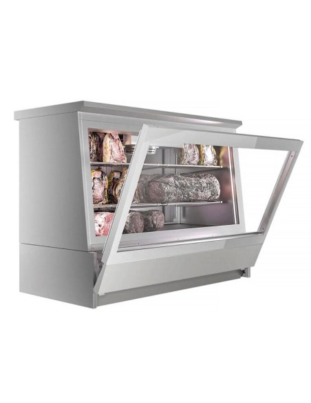 Vitrine réfrigérée à viande en acier inoxydable - L 1384 mm - 1