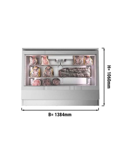 Vitrine réfrigérée à viande en acier inoxydable - L 1384 mm - 3
