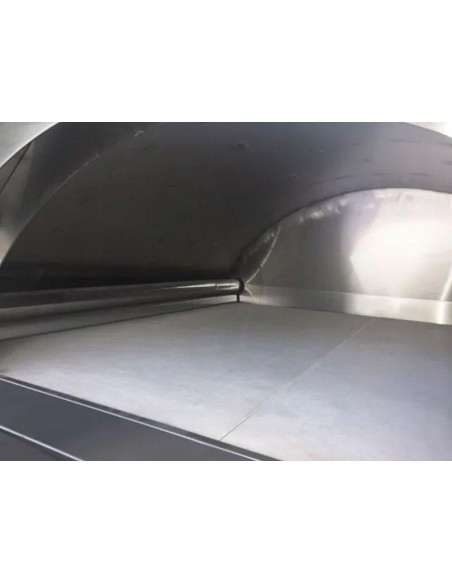 Four à pizza à gaz grise sur support - chambre pour 11 pizzas Ø 25 cm - 4