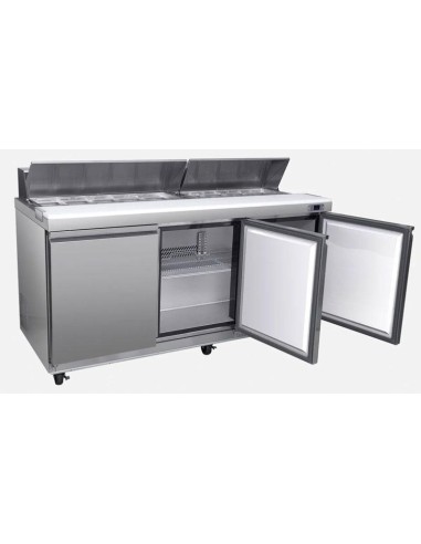 Saladette réfrigérée 3 portes avec 18 bacs GN 1/6 - 623 L - 2