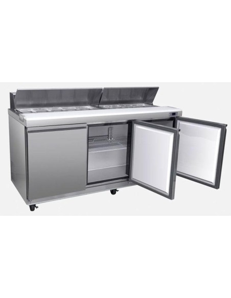 Saladette réfrigérée 3 portes avec 18 bacs GN 1/6 - 623 L - 2