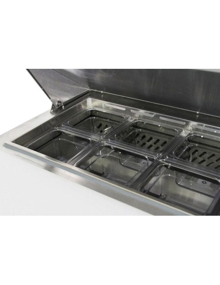 Saladette réfrigérée 3 portes avec 18 bacs GN 1/6 - 623 L - 5