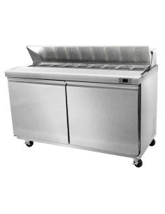 Saladette réfrigérée 2 portes avec 12 bacs GN 1/6 - 396 L - 1
