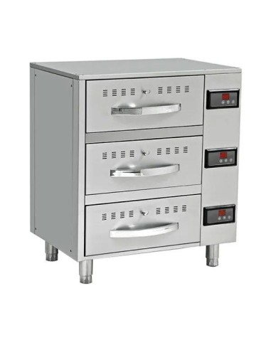 Meuble chauffant avec 3 tiroirs GN 1/1 - L 825 mm - 1