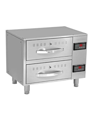Meuble chauffant avec 2 tiroirs GN 1/1 - L 825 mm - 1