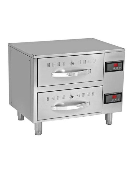 Meuble chauffant avec 2 tiroirs GN 1/1 - L 825 mm - 1