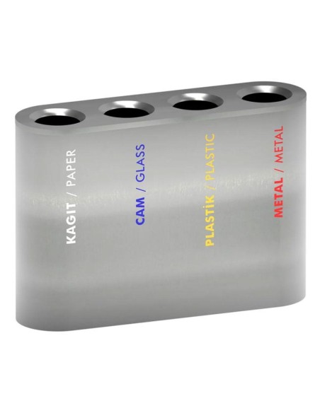 Poubelle de tri des déchets à 4 compartiments - inox - 1