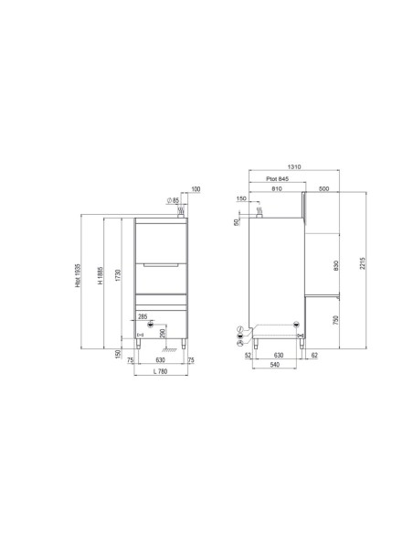 Lave-batterie professionnel casier 60 x 67 - ELITECH