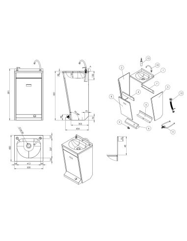 Lave-mains à commande au pied HWSB431