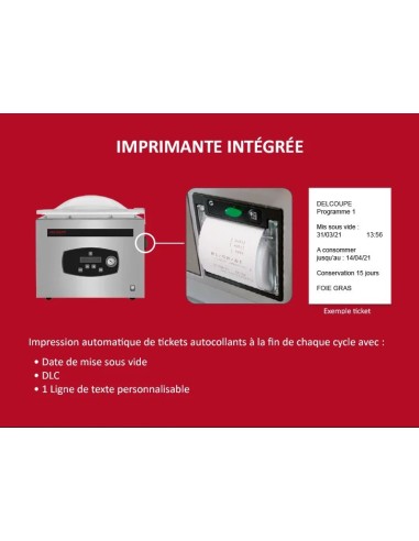 Imprimante machine sous vide 420 mm Delcoupe