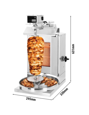 grill doner kebab gaz 1 bruleur max 5 kg moteur en haut avec viande