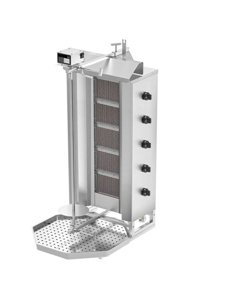 grill doner kebab gas 5 bruleurs avec tole protection moteur haut