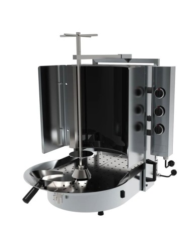 grill doner kebab gaz 6 bruleurs avec verre robax