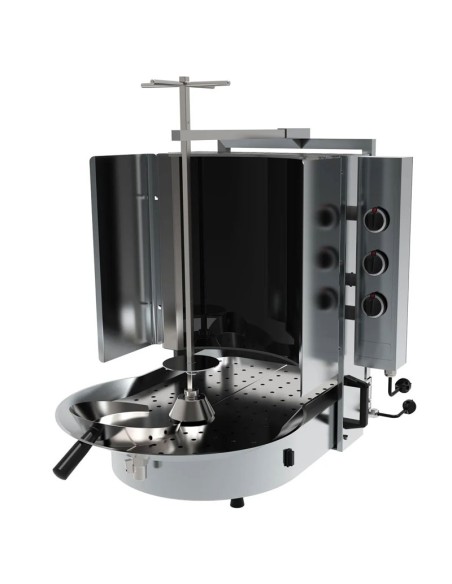 grill doner kebab gaz 6 bruleurs avec verre robax