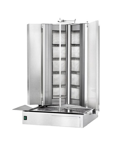Grill Döner kebab gaz forme en V 2x5 brûleurs max 120 kg moteur en bas