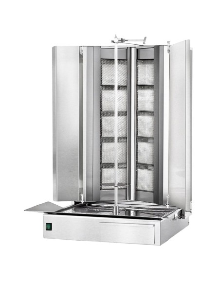 Grill Döner kebab gaz forme en V 2x5 brûleurs max 120 kg moteur en bas