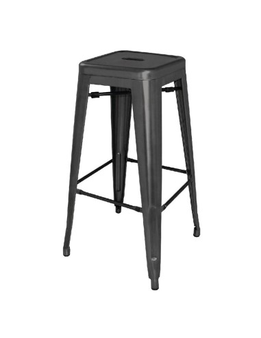 Tabouret de bar en acier galvanisé Bolero noir