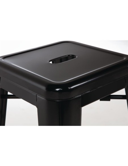 Tabourets hauts en acier galvanisé Bolero Bistro noirs (lot de 4)