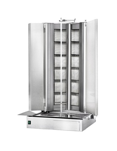 Grill Döner kebab gaz forme en V 2x6 brûleurs max 150 kg - moteur en bas