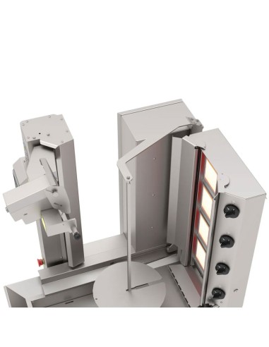 Grill Döner kebab gaz automatique 4 brûleurs max 95 kg  2