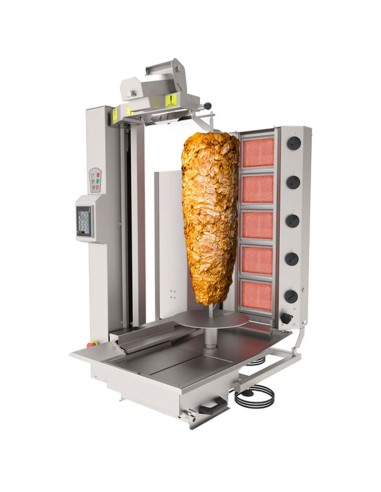 Grill Döner kebab gaz automatique 5 brûleurs max 120 kg