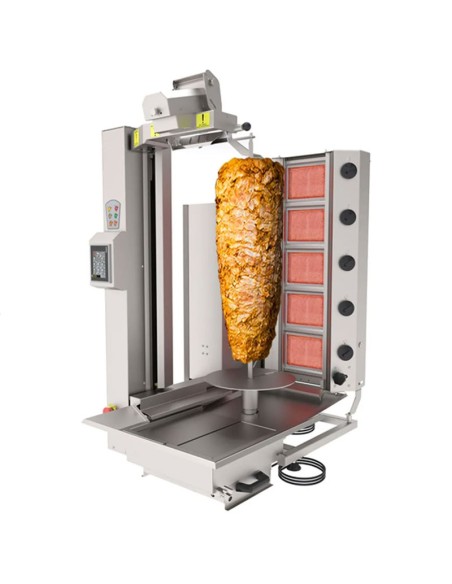 Grill Döner kebab gaz automatique 5 brûleurs max 120 kg