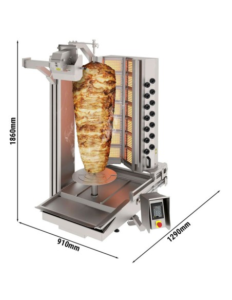dimensions grill doner kebab automatique a gaz 14 bruleurs