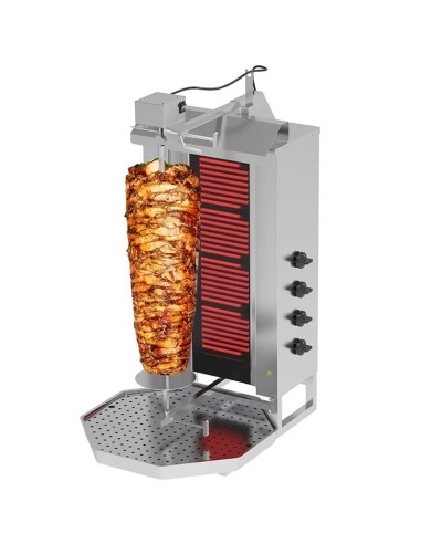 Grill Döner kebab électrique 4 brûleurs max 60 kg moteur en haut