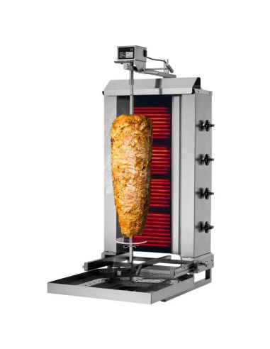 Grill Döner kebab électrique 4 brûleurs mobile moteur en haut