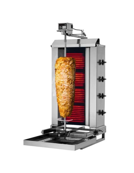 Grill Döner kebab électrique 4 brûleurs mobile moteur en haut
