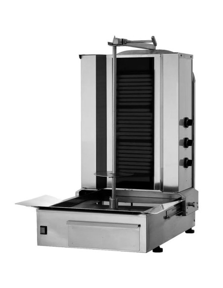 Grill Döner kebab électrique 3 brûleurs max 40 kg mobile moteur en bas