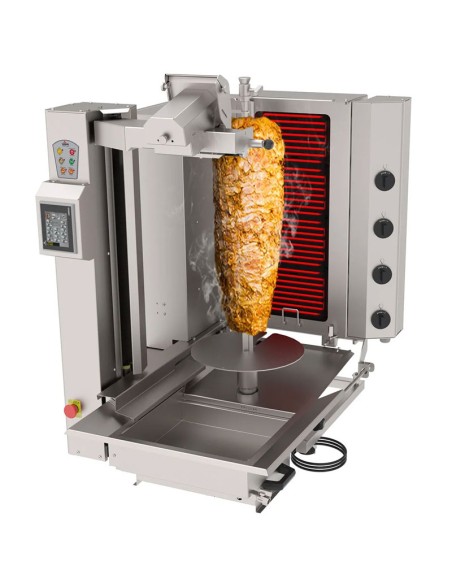 dimensions du grill Döner kebab électrique automatique 4 brûleurs