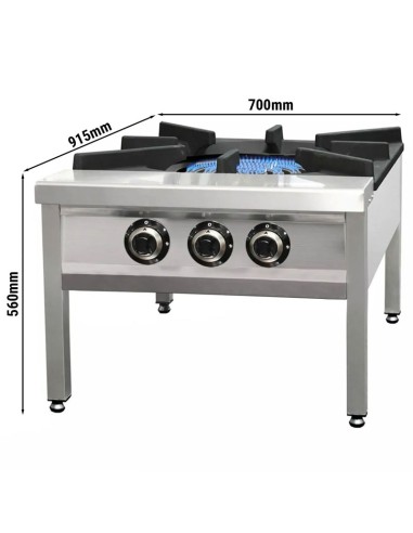 dimensions réchaud à gaz avec 3 brûleurs - 31 kW