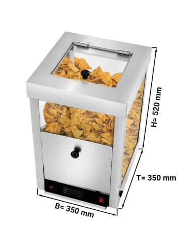 dimensions chauffe-nachos professionnel avec écran digital