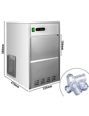 dimensions machine à glaçons cylindriques creux 24  kg par 24h